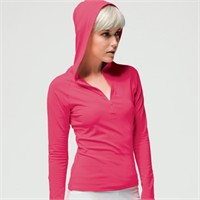 Bella Ladies' Half-Zip Cotton-Spandex Hoodie